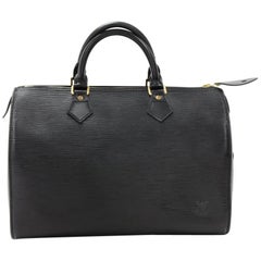Louis Vuitton Vintage Speedy 30 Black Epi Leather City Hand Bag 