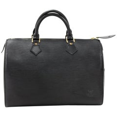 Louis Vuitton Vintage Speedy 30 Black Epi Leather City Hand Bag