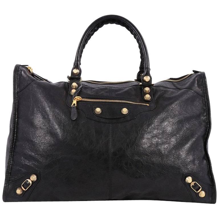 Balenciaga Weekender Giant Studs Handbag Leather at 1stDibs