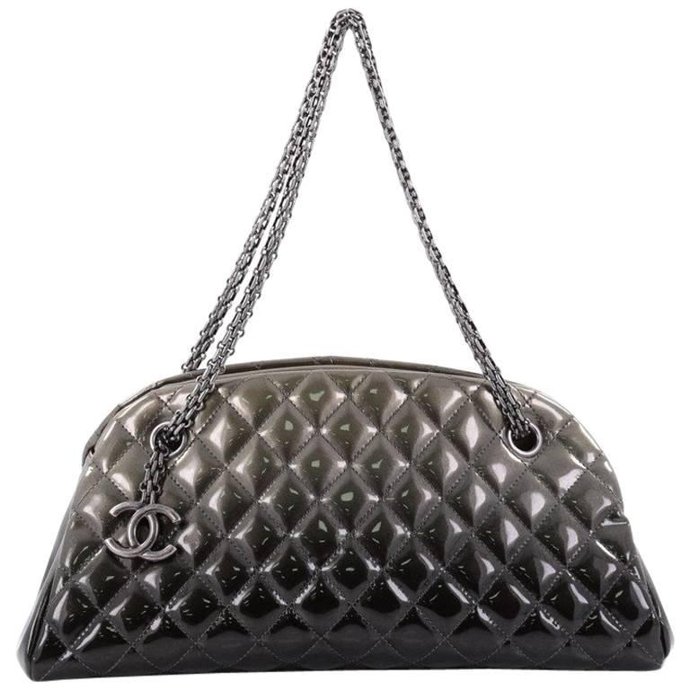 Chanel Just Mademoiselle Degrade Quilted Patent Medium Handbag 