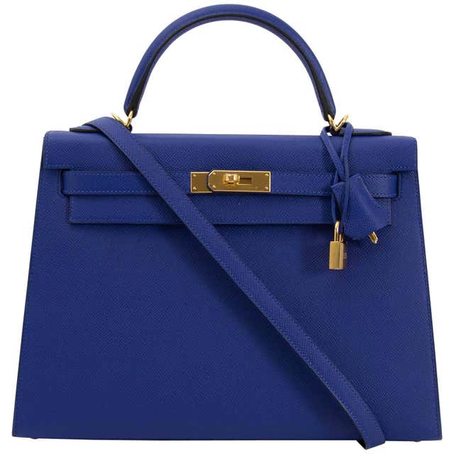 Hermès Kelly 32 Sellier Bleu Electrique Epsom GHW For Sale at 1stDibs ...