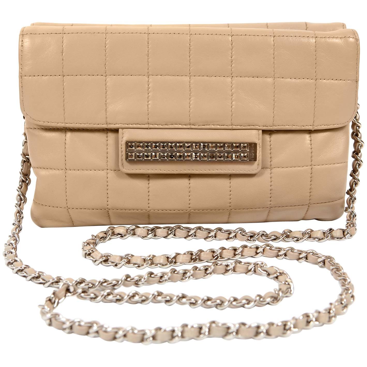 Chanel Beige Lambskin Double Sided Crossbody Bag For Sale