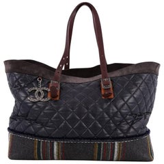 Chanel Paris-Edinburgh Tote Quilted Mixed Leather with Flannel
