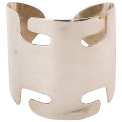 A Rare 1960s Vintage Pierre Cardin Space-age Silver Cuff 