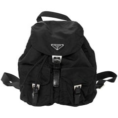 Prada Black Tessuto Nylon Backpack Bag