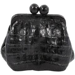Nancy Gonzalez Kiss Lock Convertible Frame Bag Crocodile Mini