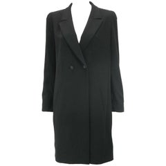 Vintage Chanel Boutique Black Long Double Breasted Evening Jacket.