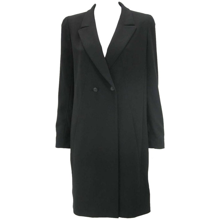 Chanel Boutique Black Long Double Breasted Evening Jacket. at 1stDibs