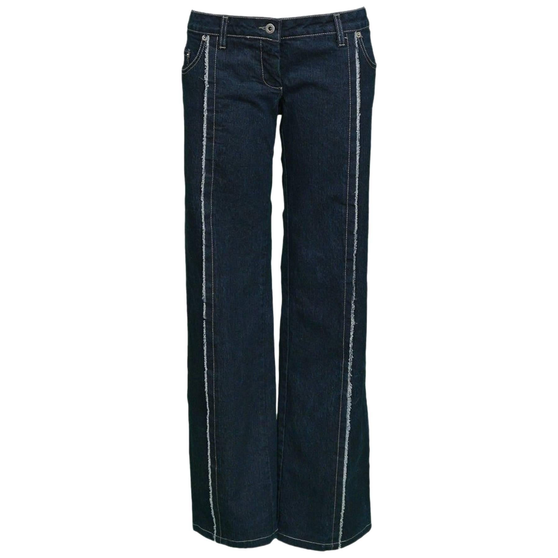 Legendary Alexander McQueen Iconic "Bumster" Lowest Rise Runway Jeans 1990's
