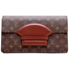 Louis Vuitton Vintage Clutch in Brown Monogram Coated Canvas and Leather