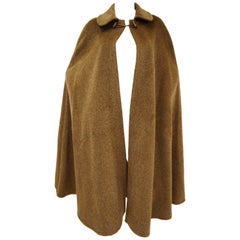 Vintage 1970s Yves Saint Laurent Caramel Wool Cloak