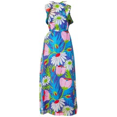 Givenchy Dotted Swiss Floral Patterned Maxi Dress