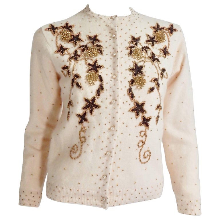 Beaded Cardigan, 1950s For Sale at 1stDibs