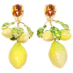 Dolce and Gabbana SS16 Lemon Clip-on Earrings