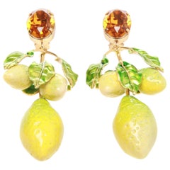 Dolce and Gabbana SS16 Lemon Clip-on Earrings 