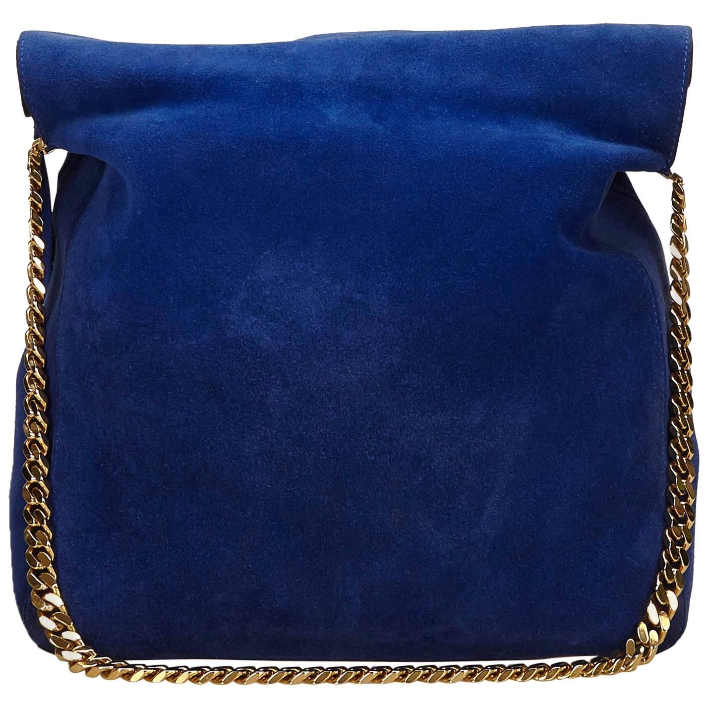 Celine Blue Suede Gourmette Bag