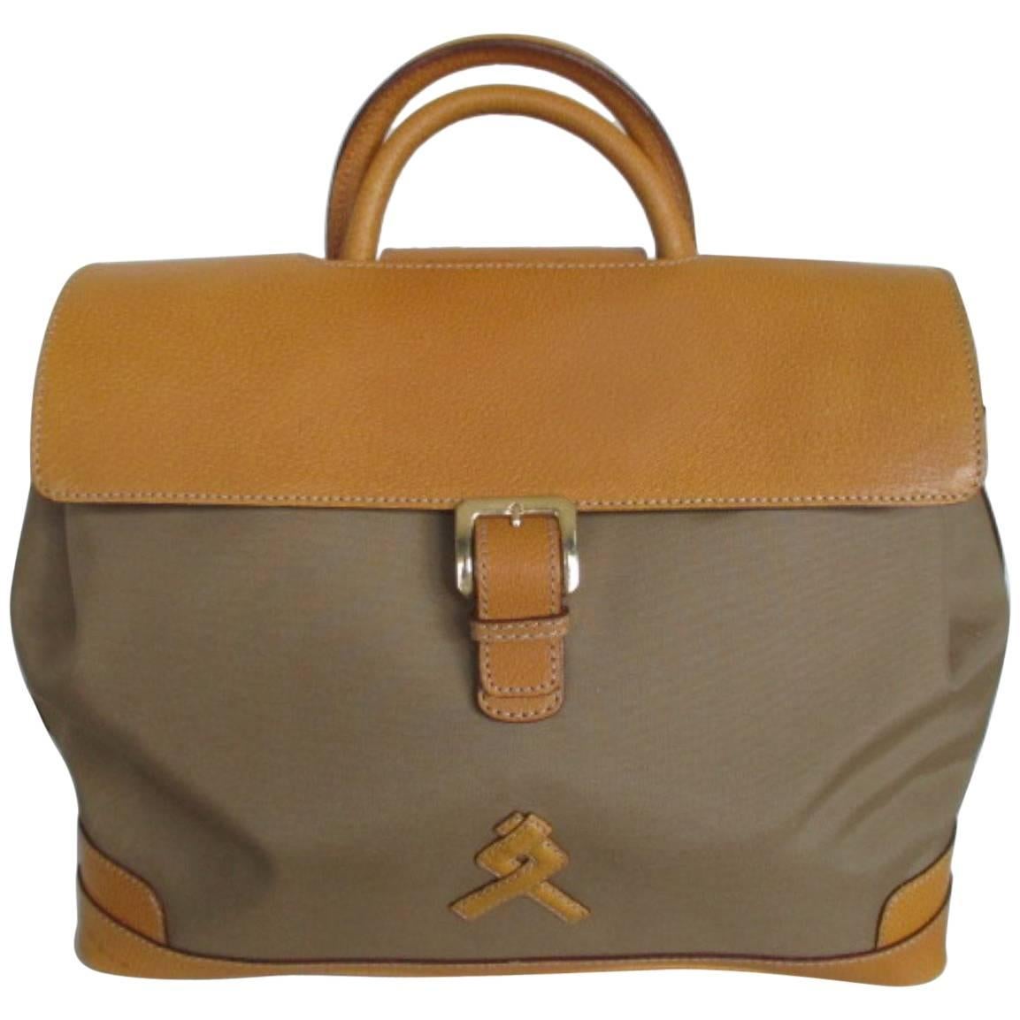 Lancel Paris Leather Travel Weekend Bag For Sale