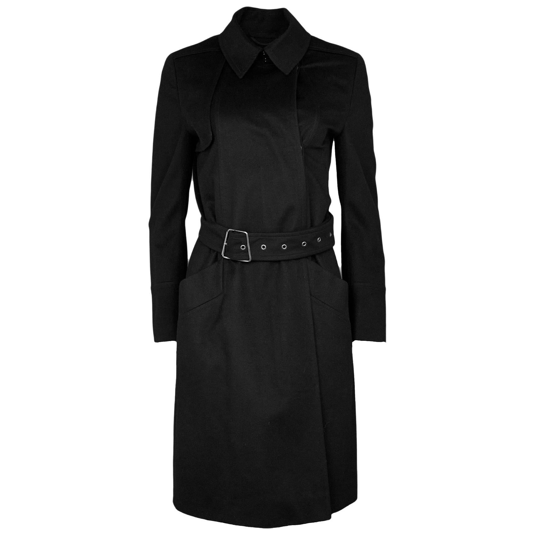 Akris Black Cashmere Exclusive Bergdorf Goodman 111th Anniversary Coat Sz US 6