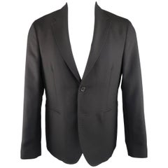 Raf Simons Men's 40 Navy Wool Half Lined Notch Lapel 2 Button Sport Coat