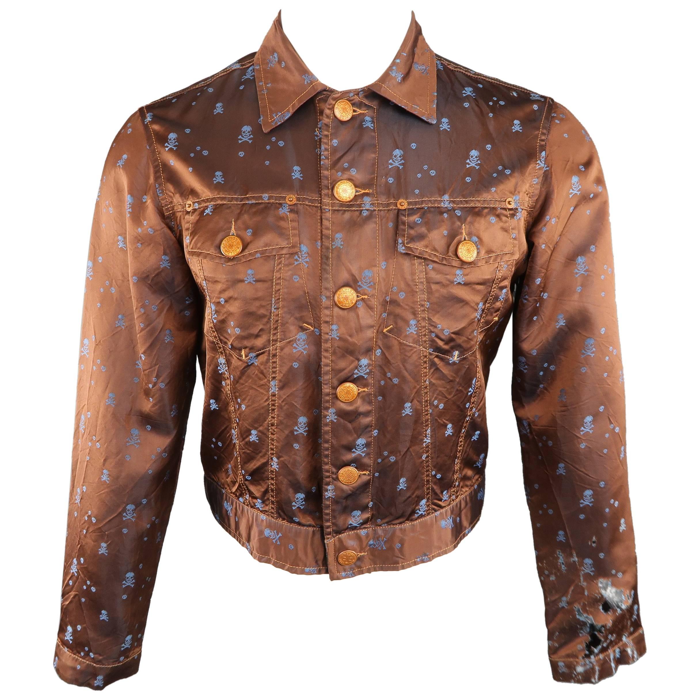 GAULTIER JEANS by JEAN PAUL GAULTIER M Copper and Blue Skull Print