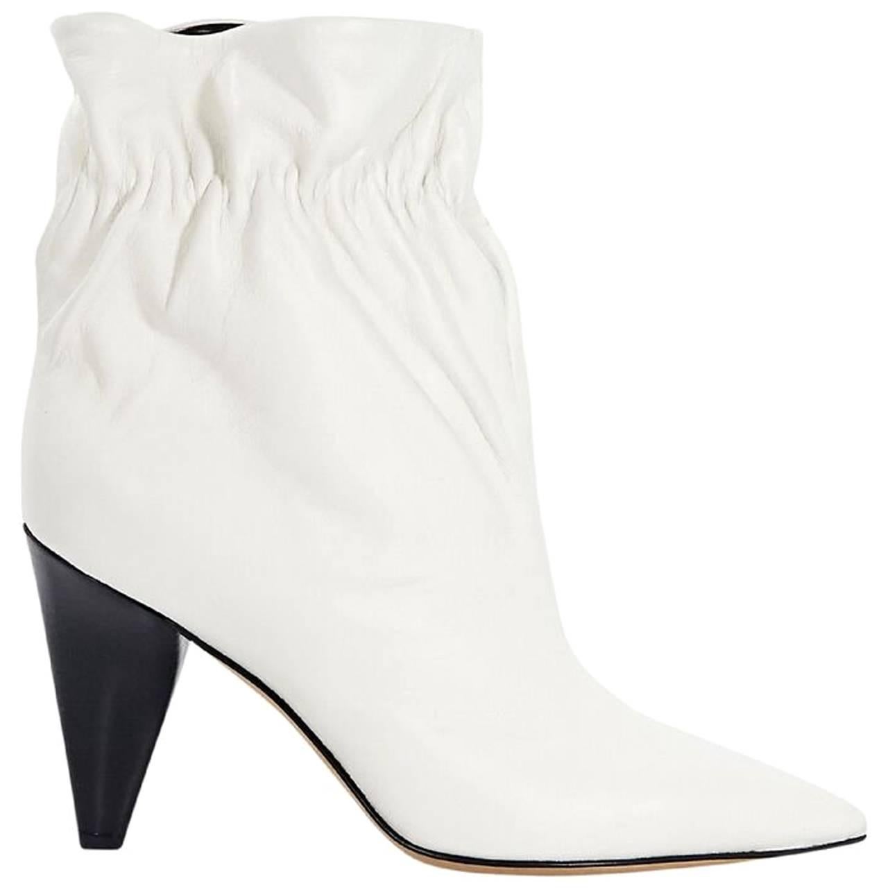 White Derek Lam Leather Carmen Ankle Boots
