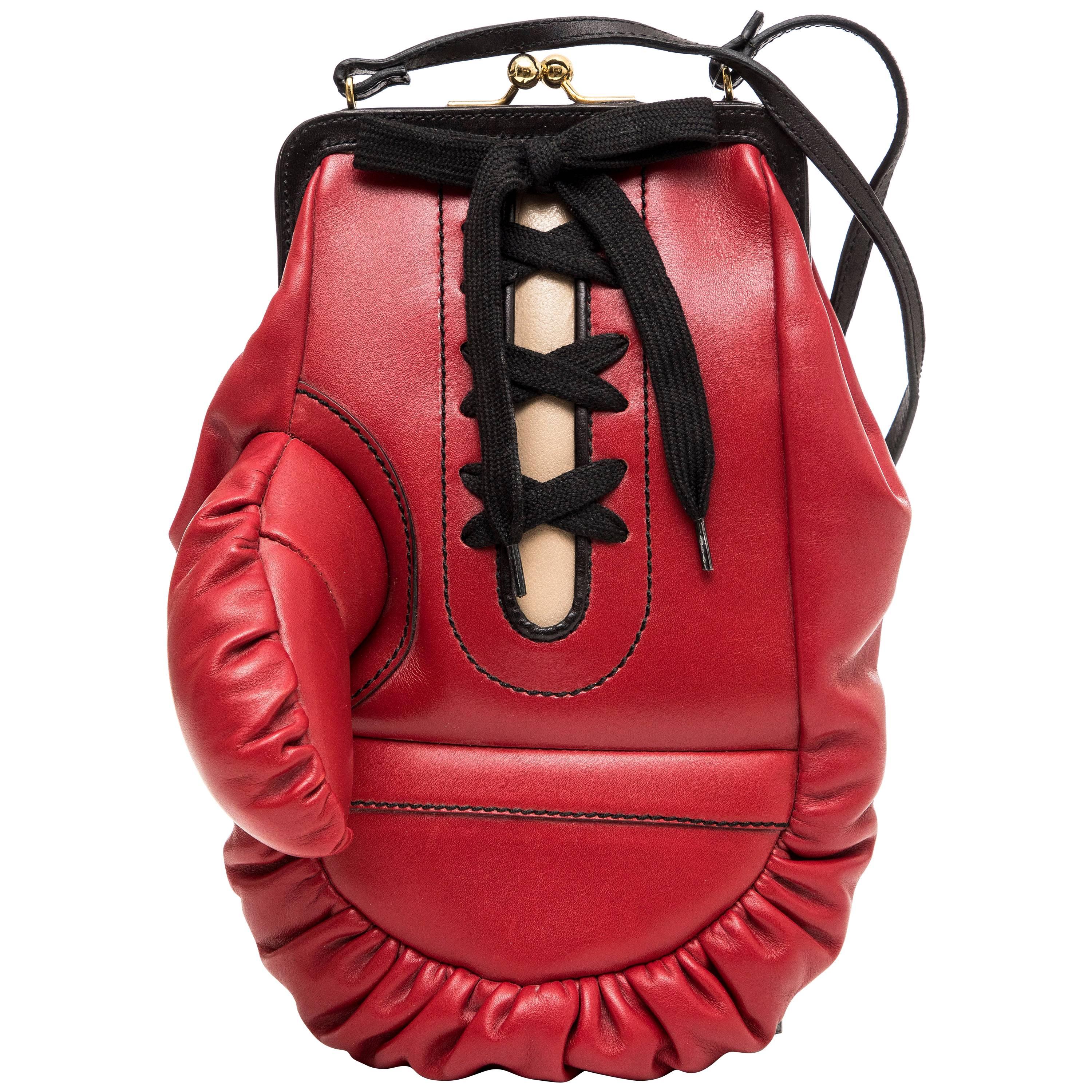 Moschino Laufsteg-Handtasche aus Leder mit Boxhandtasche, Frühjahr 2001