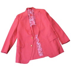 Vintage Lilly Pulitzer Men's Coral Pink Resort Sports Jacket circa 1970s