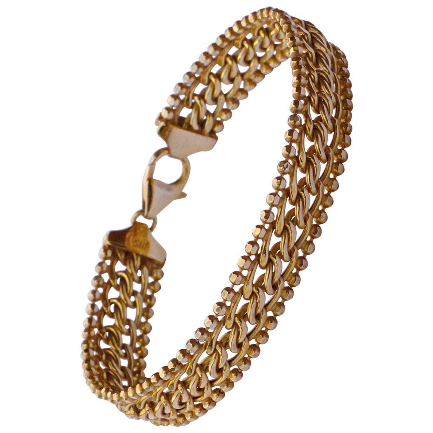 Milor 14K Gold Italian Fancy Link Bracelet circa 1990s