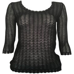 Dolce & Gabbana Sexy Black Sheer Knit Top Size 2 / 4 