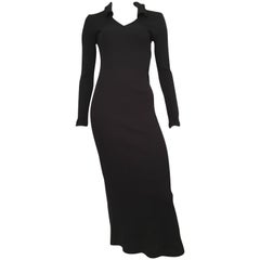 Dolce & Gabbana Black Ribbed Maxi Dress Size 4 