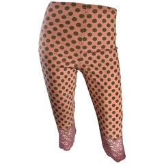 1990s Jean Paul Gaultier Salmon Pink Olive Green 90s Vintage Capri Pants Shorts