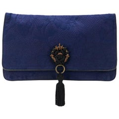 Vintage Gianfranco Ferre Navy Jacquard Clutch Bag