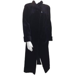 Long Black Sheared Mink Coat