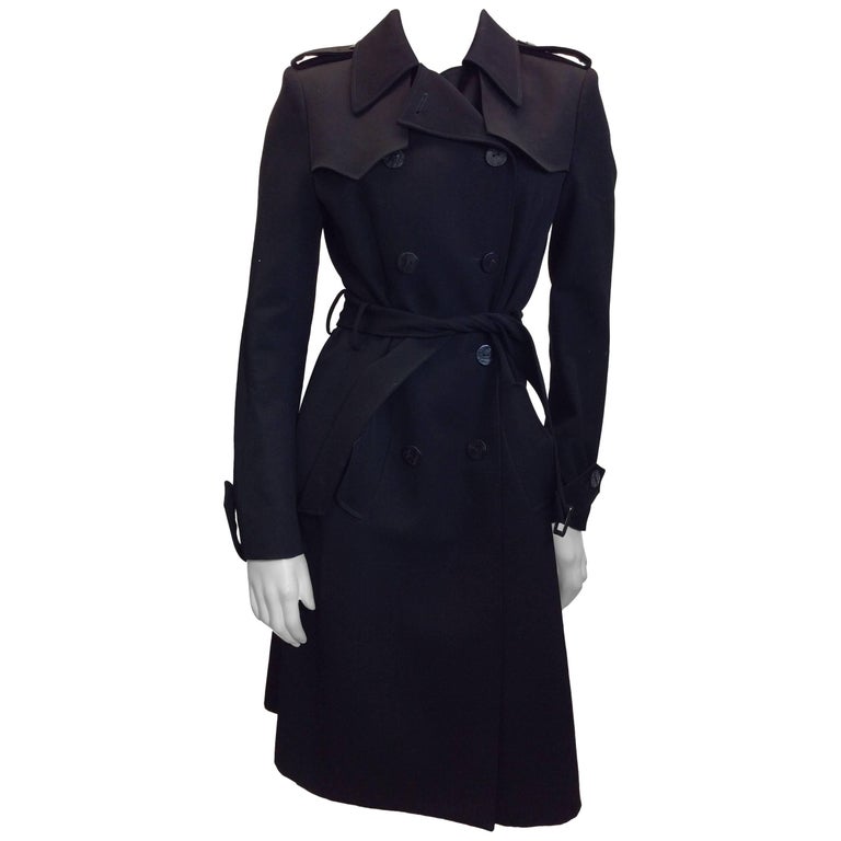 Balenciaga Black Wool Trench Coat For Sale at 1stDibs | balenciaga ...