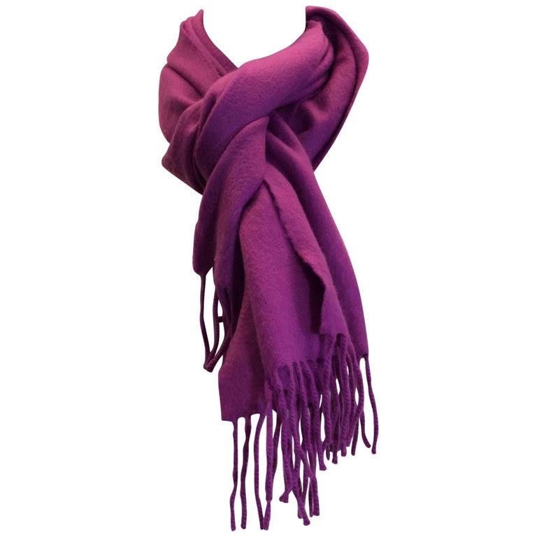 Hermes Purple Cashmere Scarf For Sale at 1stDibs
