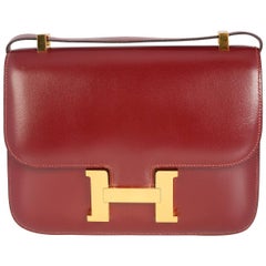 Hermes Rouge H Constance Box Calf 23cm Constance Bag at 1stDibs ...
