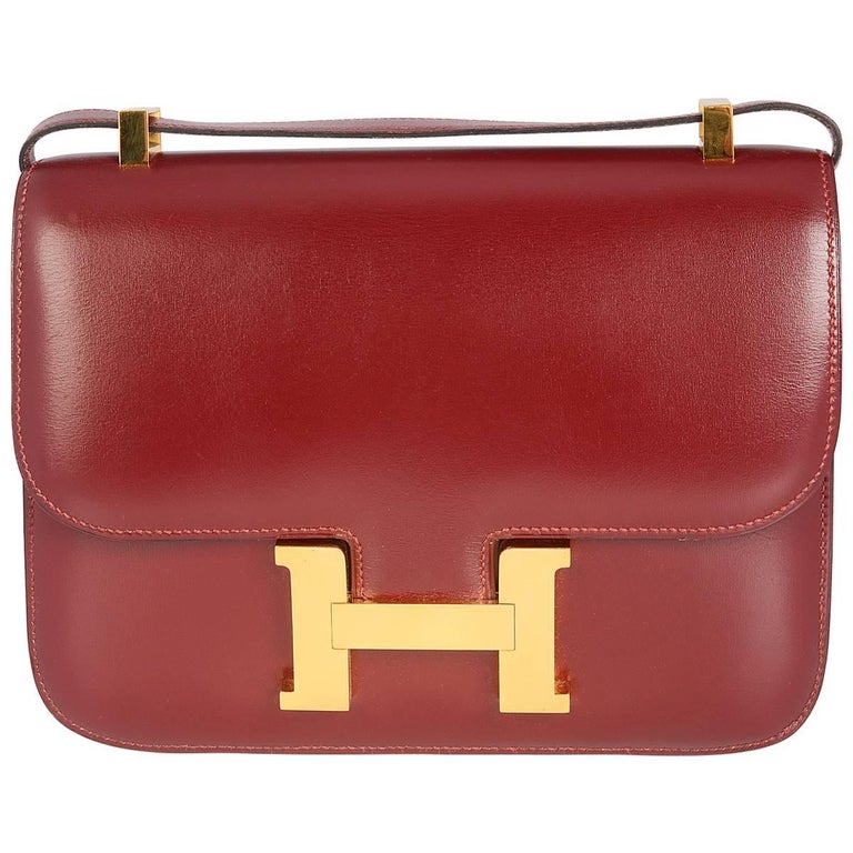 Hermes Rouge H Constance Box Calf 23cm Constance Bag at 1stDibs