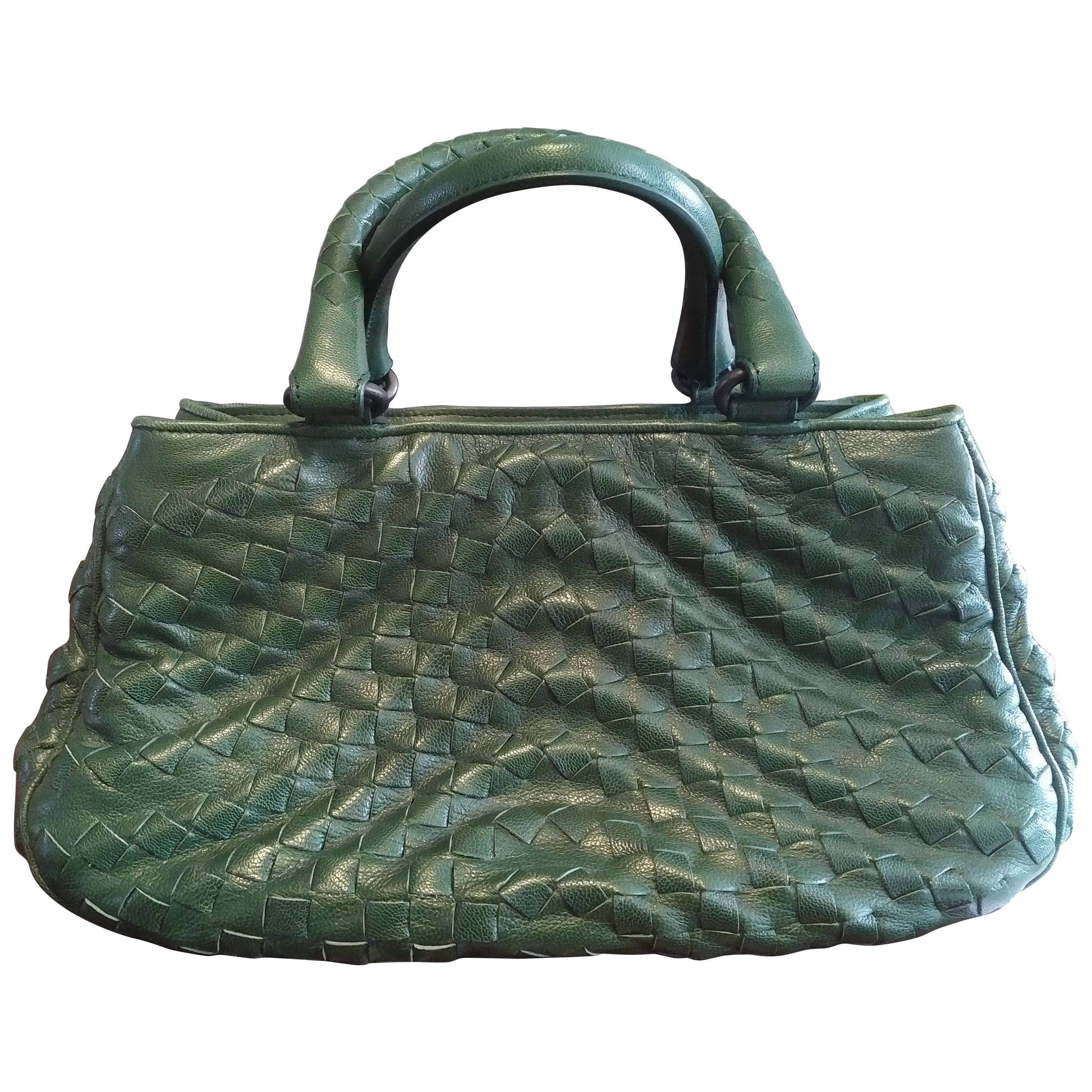Bottega Veneta Irish Green Intrecciato Nappa Leather Handbag, 2008 
