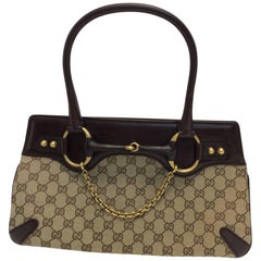 Gucci Logo Leather Horsebit Bag