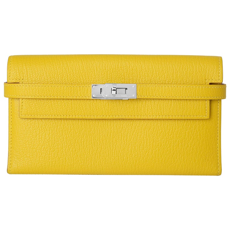 Hermes Kelly Cumin Yellow Wallet at 1stdibs