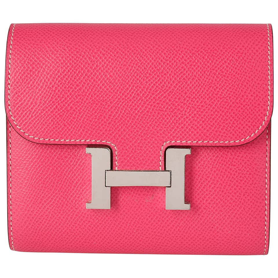 Hermes Rose Tyrien Epsom Leather Constance Compact at 1stDibs