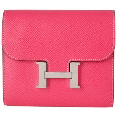Hermes Rose Tyrien Epsom Leather Constance Compact