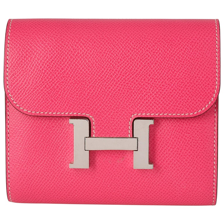 Hermes Rose Tyrien Epsom Leather Constance Compact at 1stDibs