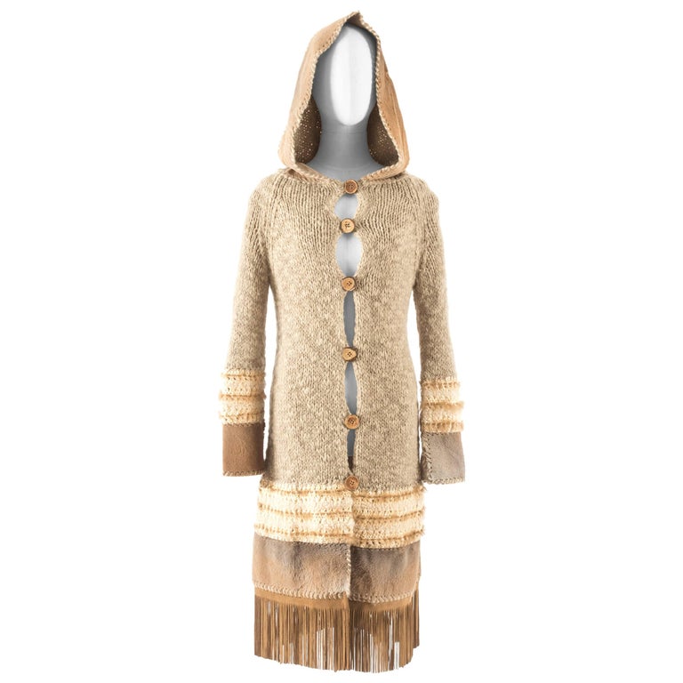 Christian Dior by John Galliano Knitted Hooded Cardigan Coat, FW