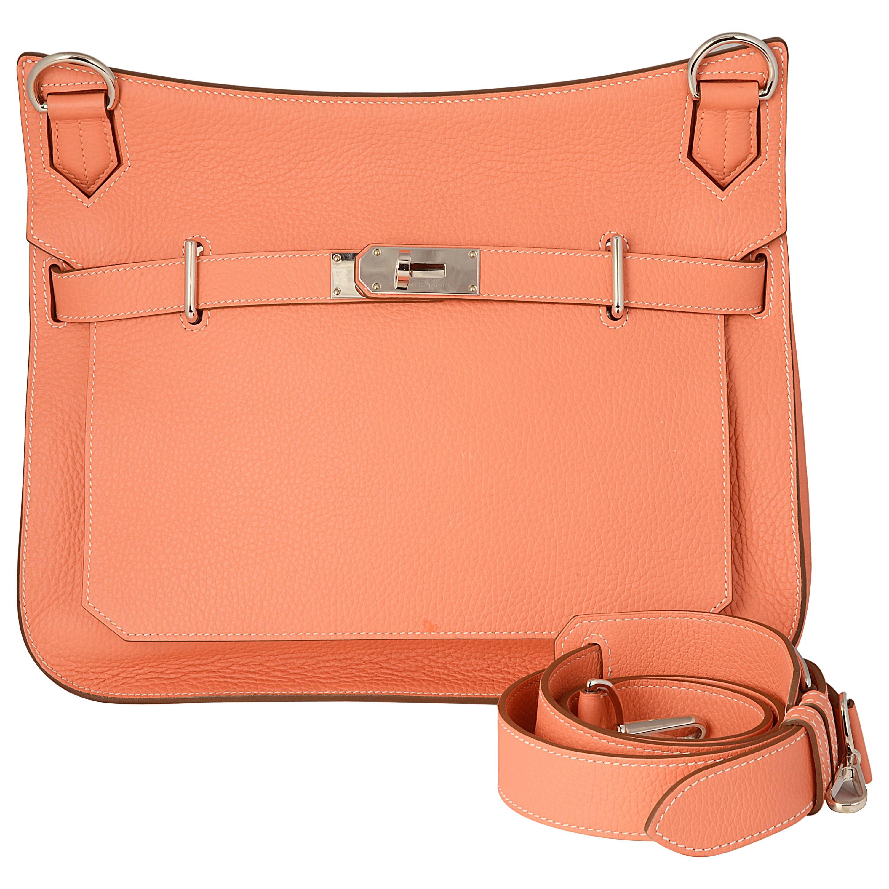 Hermes Crevette Clemence Leather 34cm Jypsiere Bag