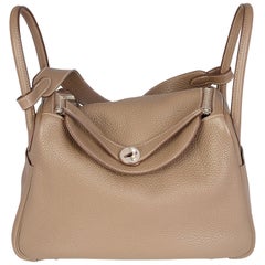 Hermes Lindy Etoupe Clemence Leather Bag 