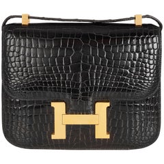 Hermes Black Crocodile Constance Bag