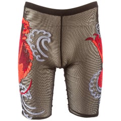 Vintage Tom Ford for Gucci unisex sheer embroidered cycling shorts, Spring-Summer 2001 