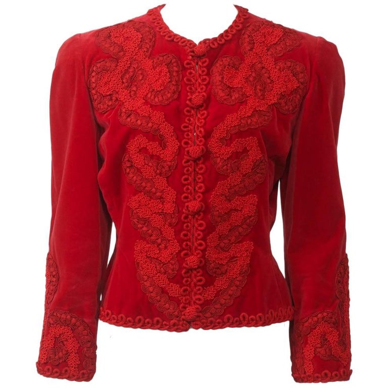 Red Velvet Jacket at 1stDibs