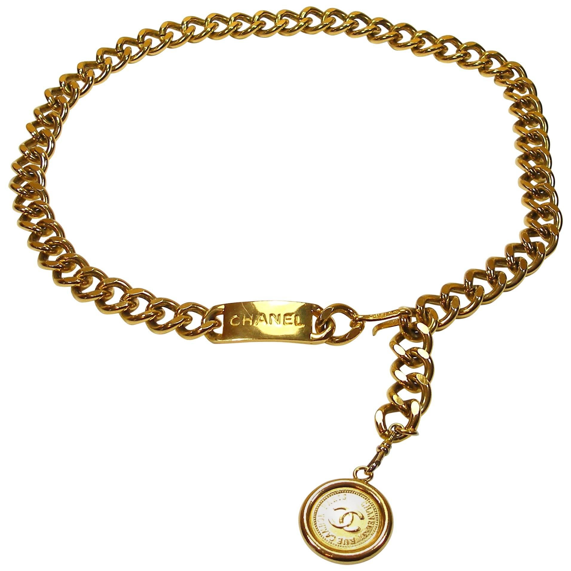 Chanel Gold Vintage CC Rue Cambon Chain Belt 